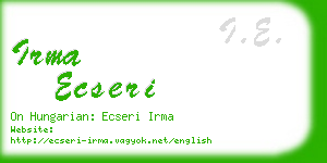 irma ecseri business card